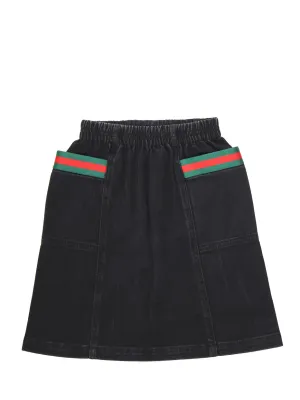Gucci Kids Web Denim Skirt