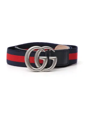 Gucci Kids Web Double G Buckle Belt