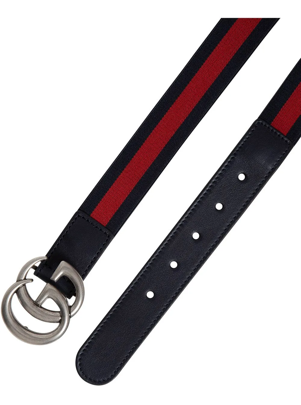 Gucci Kids Web Double G Buckle Belt