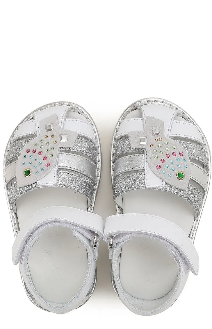 Hogan Kids Glittered Flat Sandals