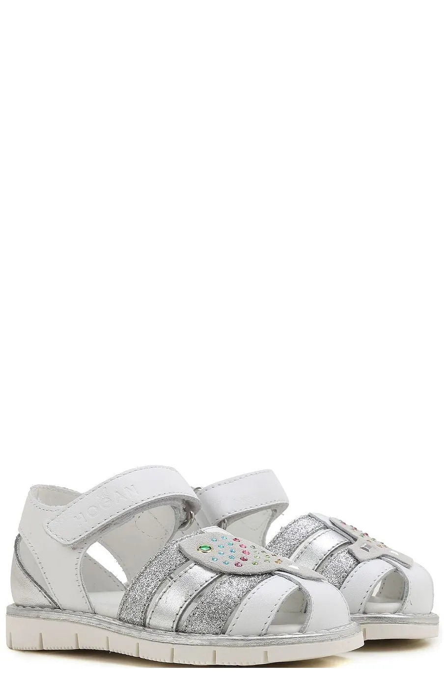 Hogan Kids Glittered Flat Sandals