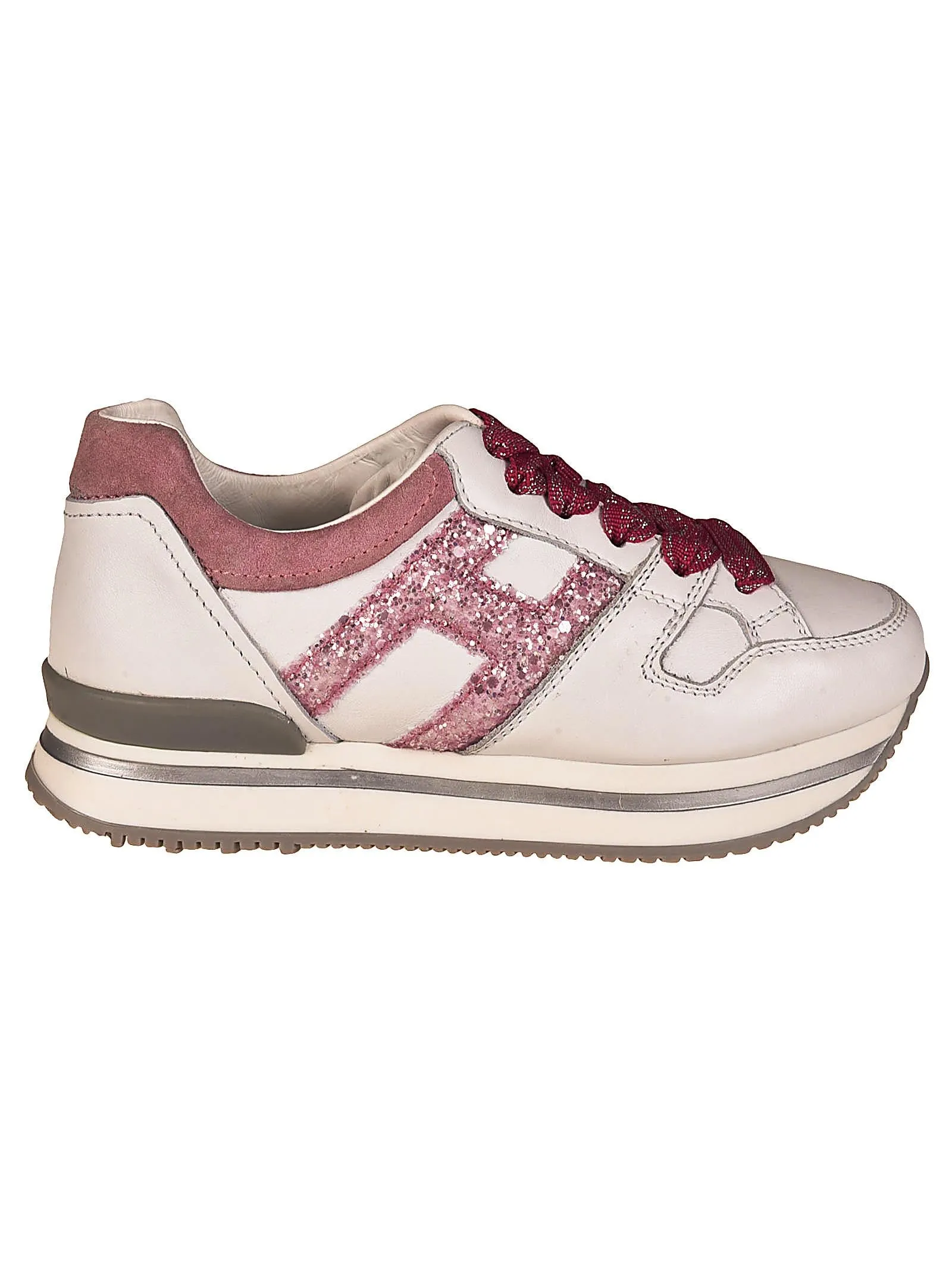 Hogan Kids Glittered Logo Sneakers