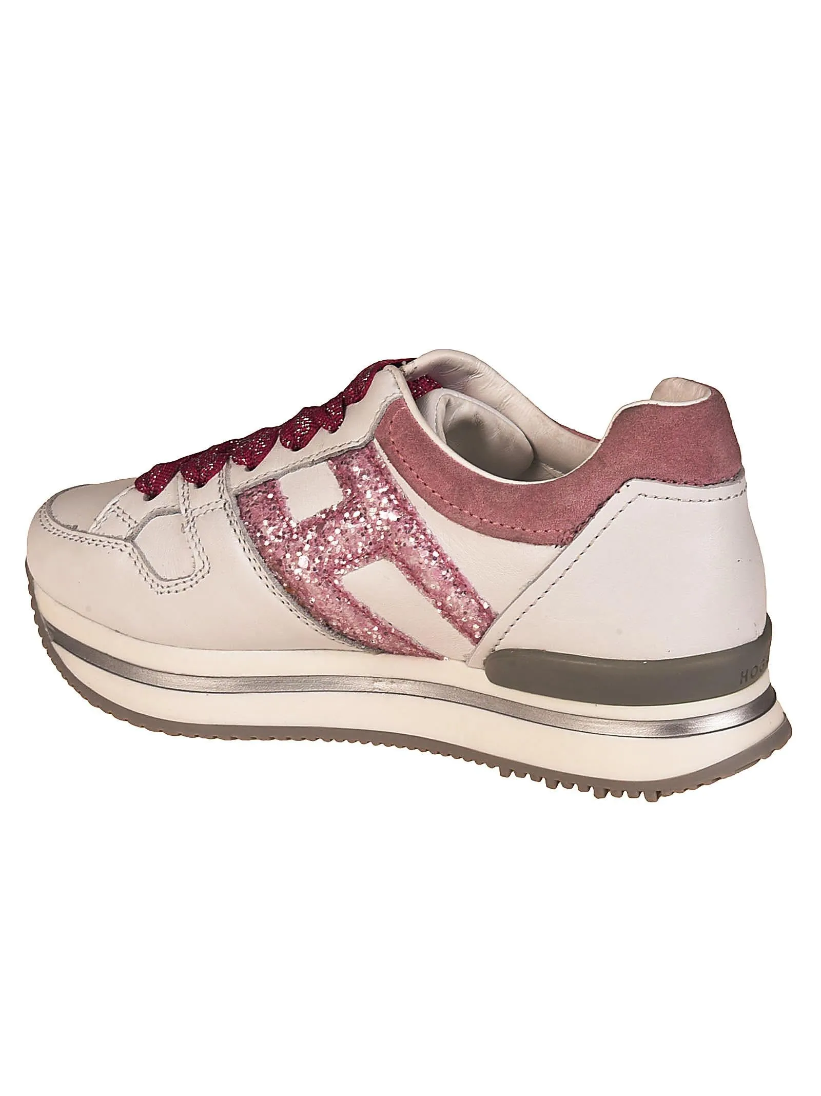 Hogan Kids Glittered Logo Sneakers