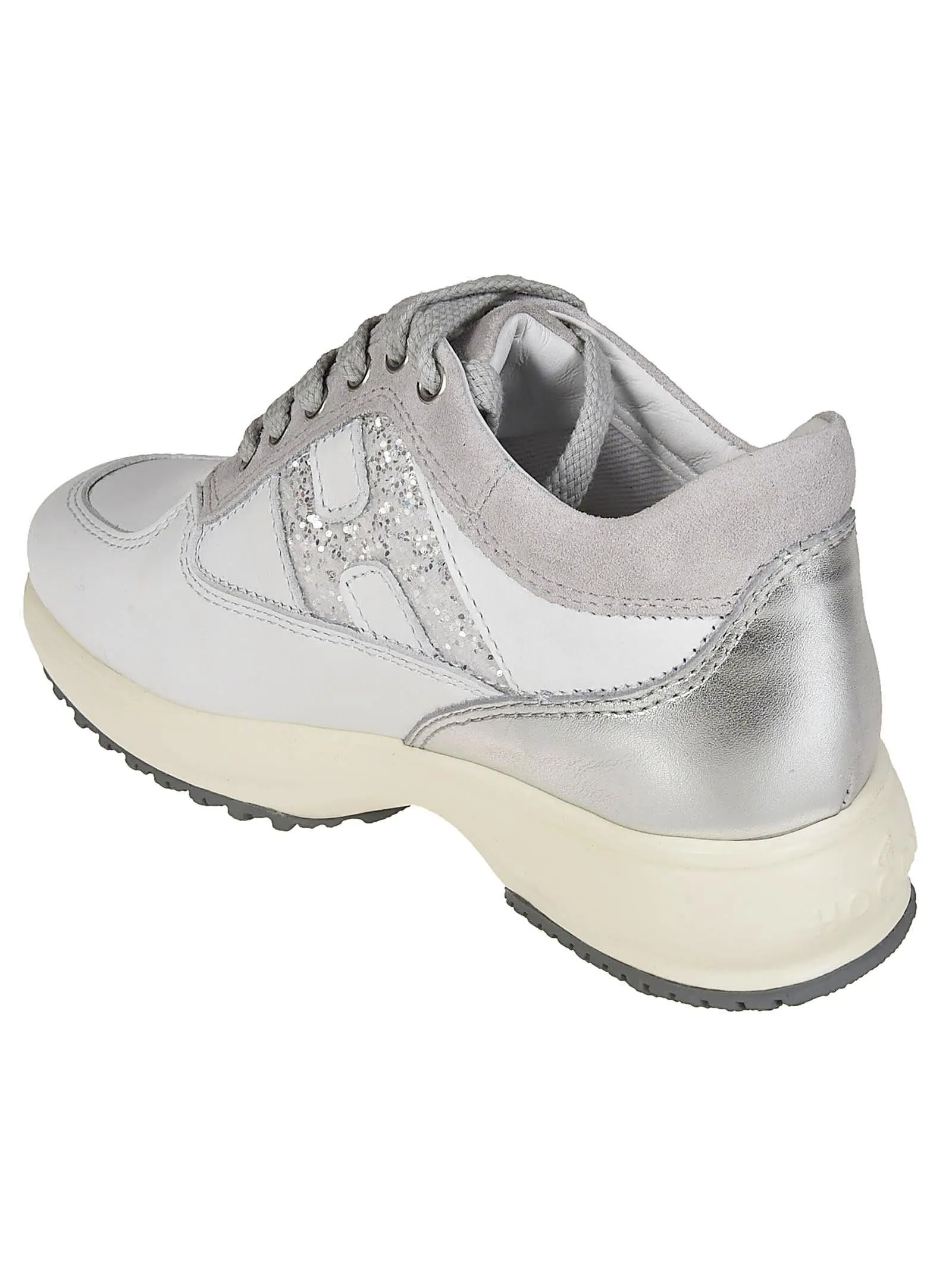 Hogan Kids Glittered Logo Sneakers