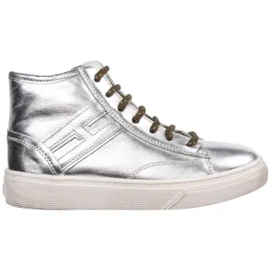 Hogan Kids Lace-Up High-Top Sneakers