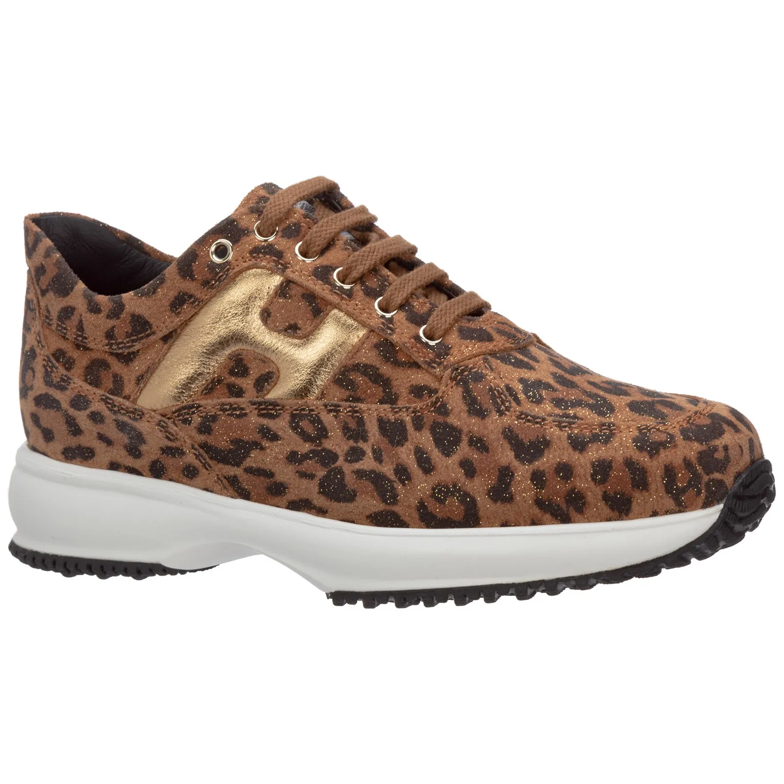 Hogan Kids Leopard Print Sneakers