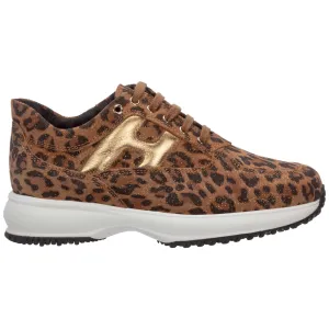 Hogan Kids Leopard Print Sneakers