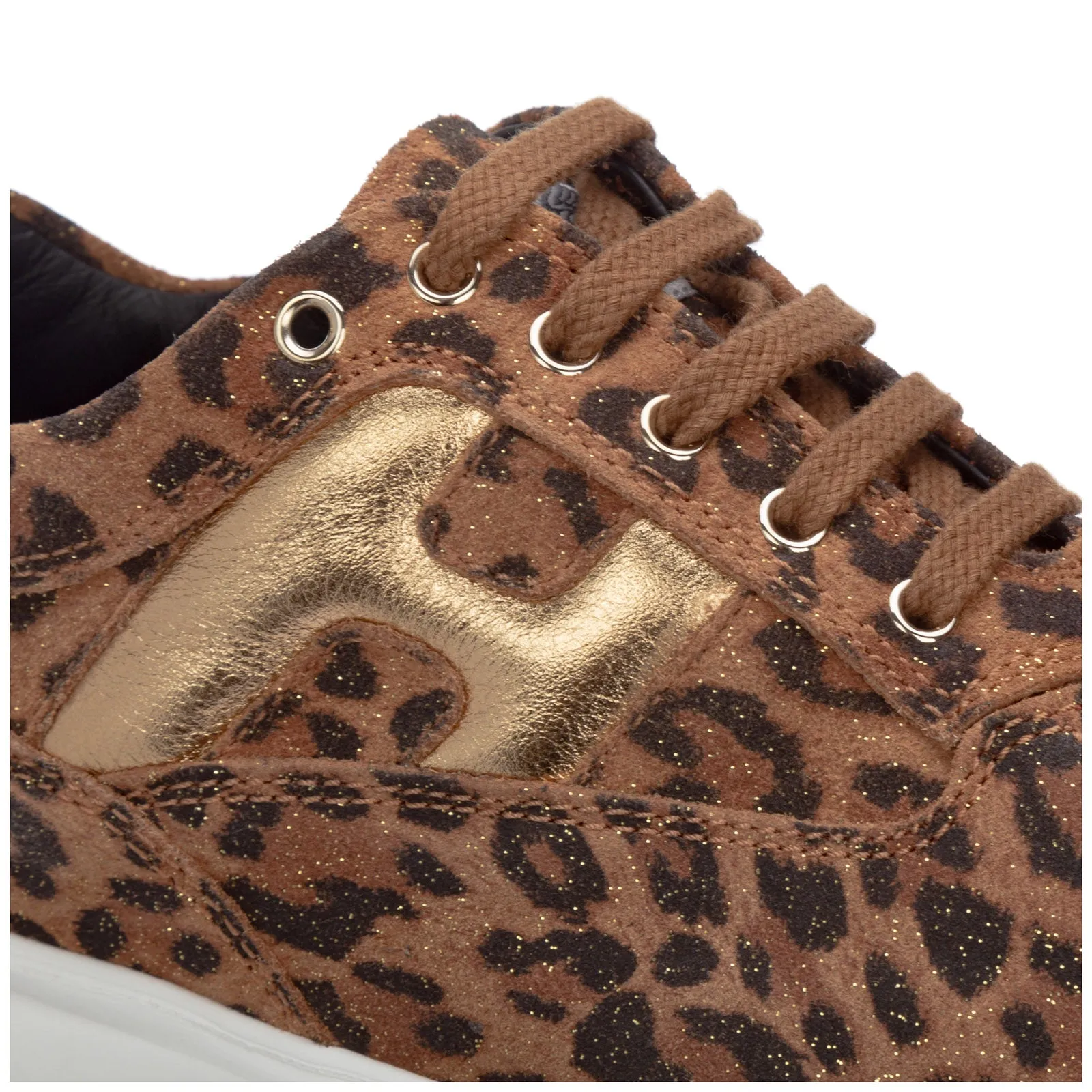 Hogan Kids Leopard Print Sneakers