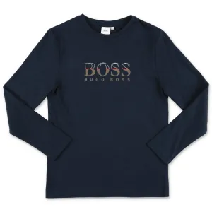 Hugo Boss Kids Logo Printed Long Sleeve T-Shirt