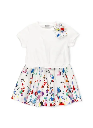 Il Gufo Floral Printed Short-Sleeved Playsuit