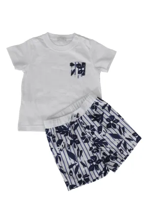 Il Gufo Pinstripe Two Piece Short Set