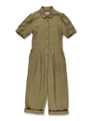 Il Gufo Pleated Short-Sleeved Jumpsuit
