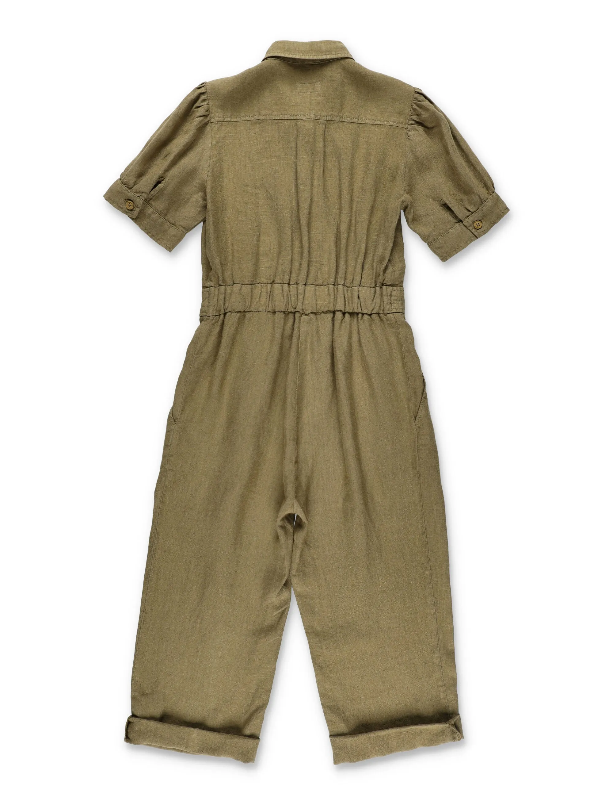 Il Gufo Pleated Short-Sleeved Jumpsuit