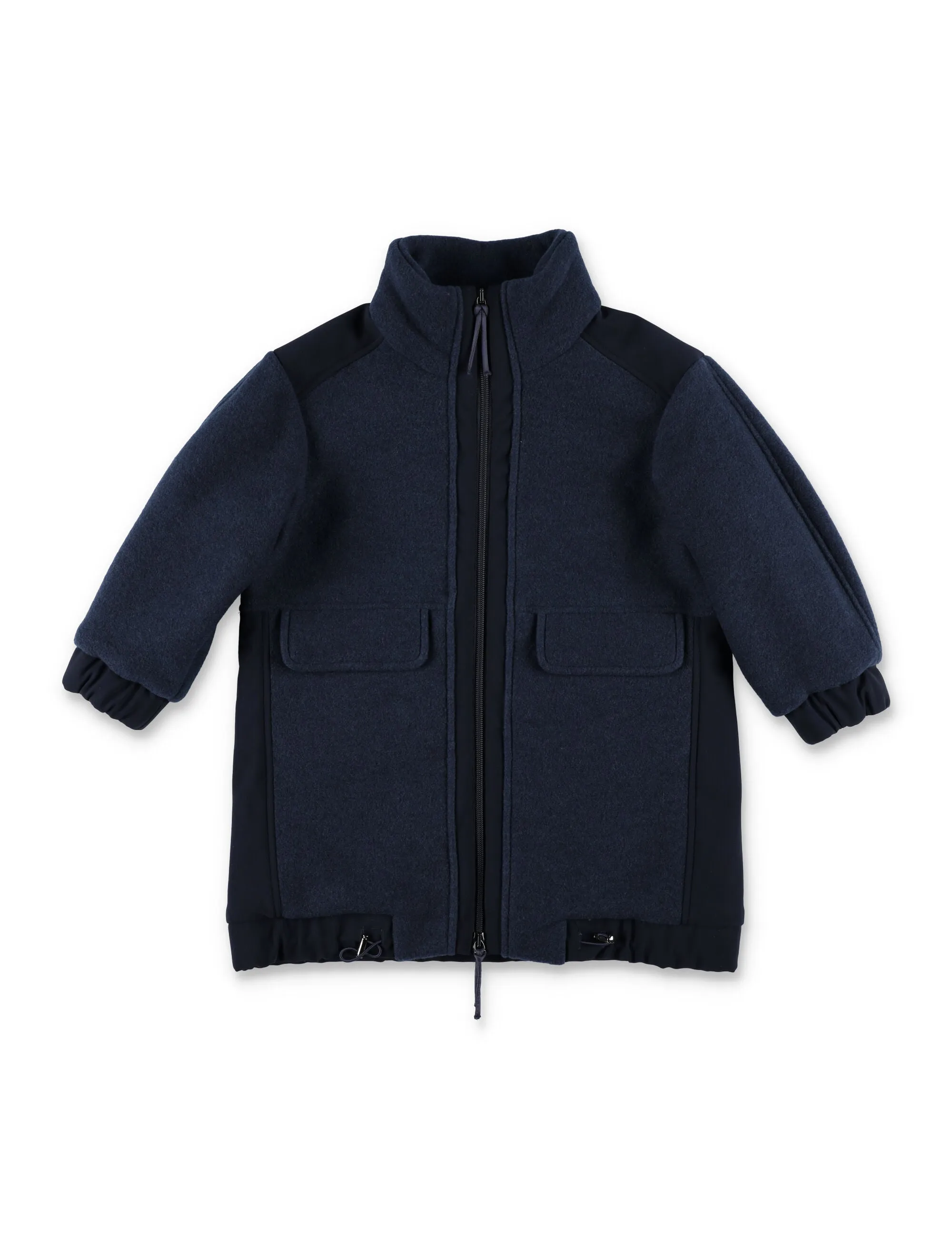 Il Gufo Zip-Up High Neck Drawstring Coat