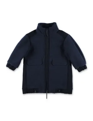 Il Gufo Zip-Up High Neck Drawstring Coat