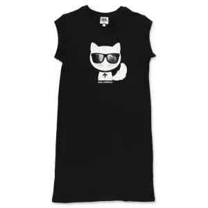 Karl Lagerfeld Kids Choupette Cat Printed Dress