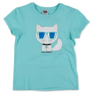 Karl Lagerfeld Kids Choupette Logo Print Crewneck T-Shirt