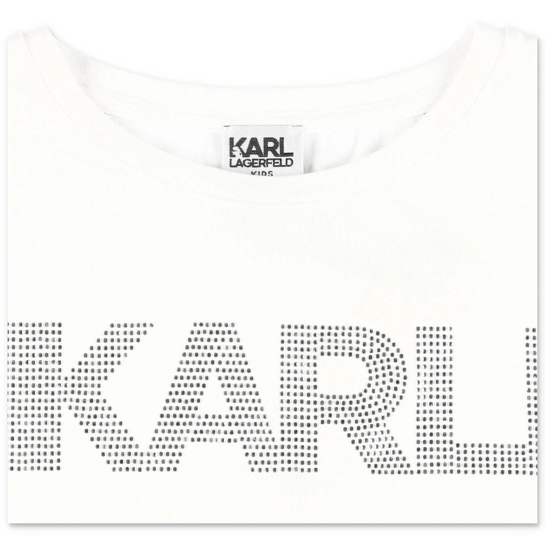 Karl Lagerfeld Kids Embellished Logo Cropped T-Shirt
