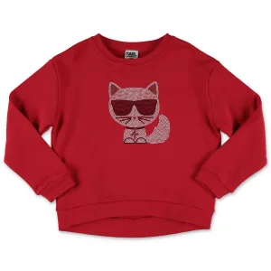 Karl Lagerfeld Kids K/Choupette Crystal Embellished Sweatshirt