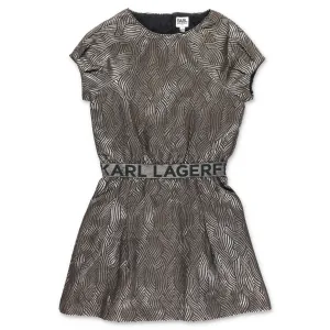 Karl Lagerfeld Kids Logo Band Geometric Printed Dress