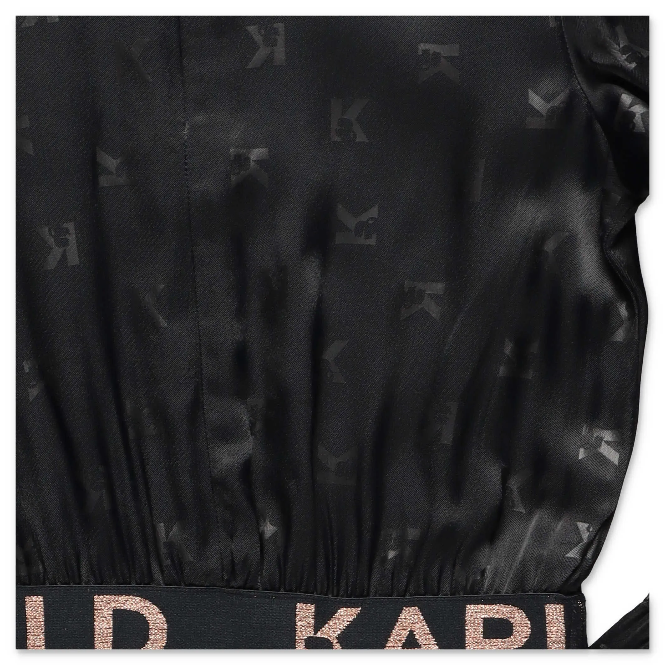 Karl Lagerfeld Kids Logo Band Monogram Long Sleeve Dress