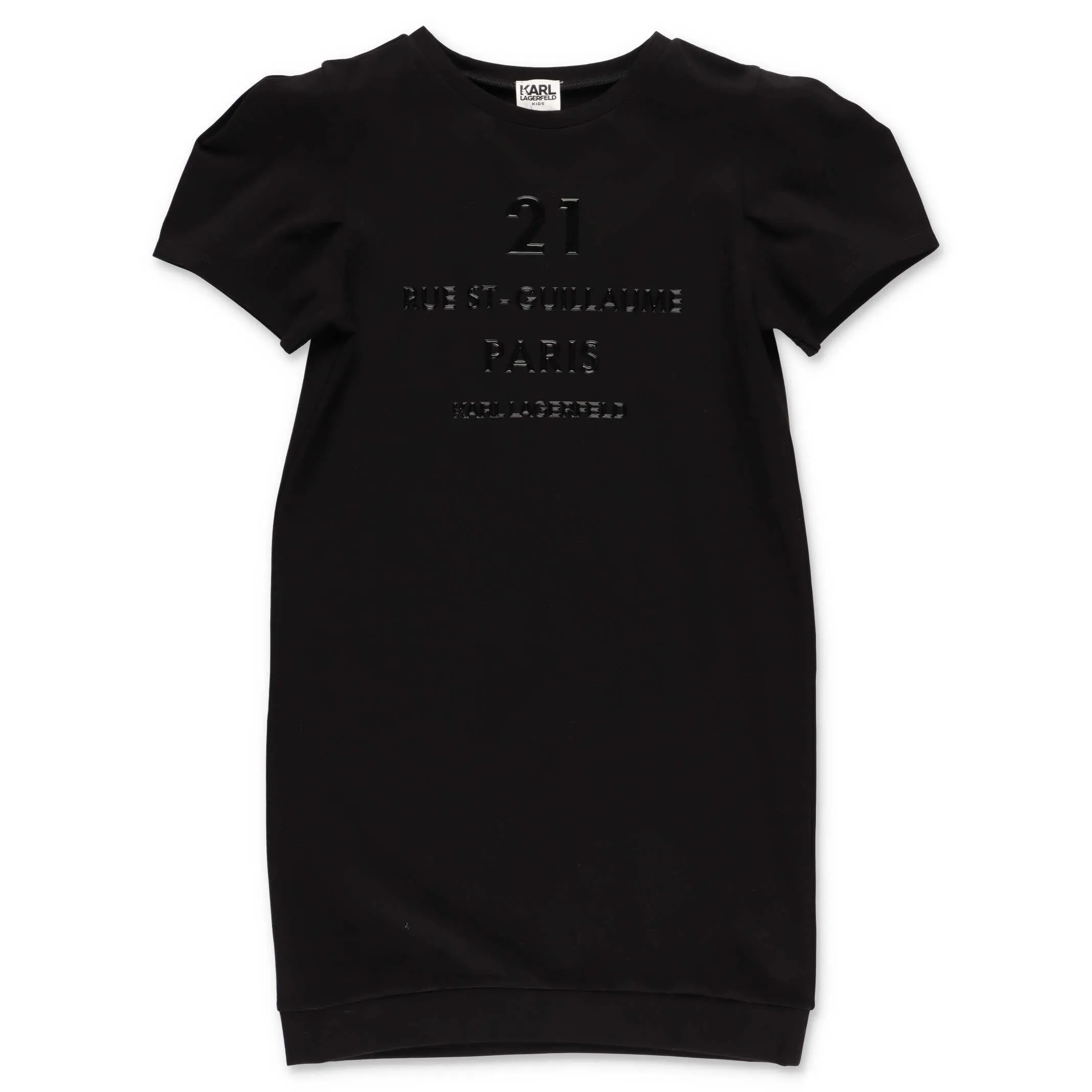 Karl Lagerfeld Kids Logo Detail Puff Sleeve Dress