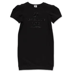Karl Lagerfeld Kids Logo Detail Puff Sleeve Dress