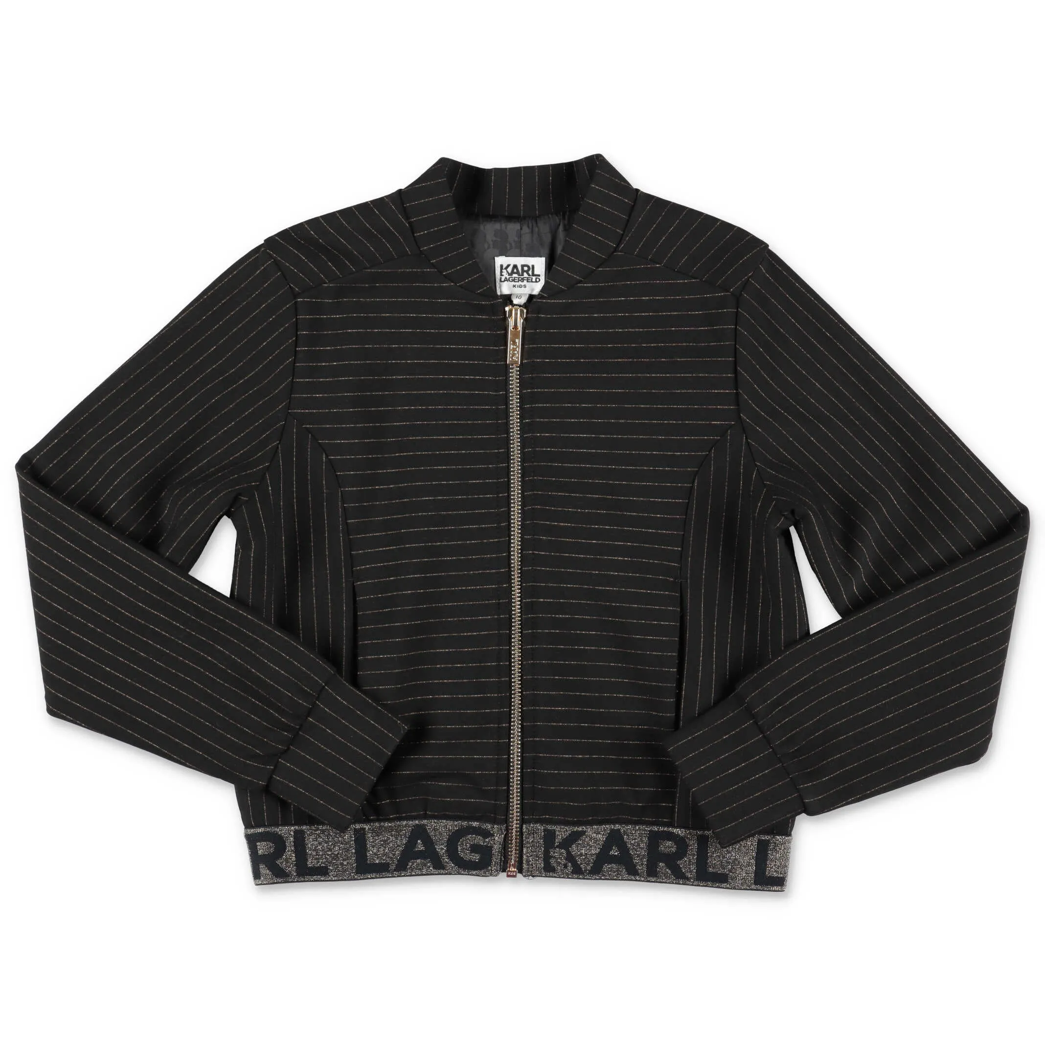 Karl Lagerfeld Kids Logo Tape Striped Jacket