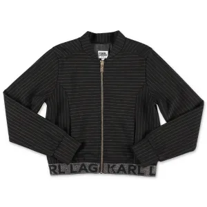 Karl Lagerfeld Kids Logo Tape Striped Jacket