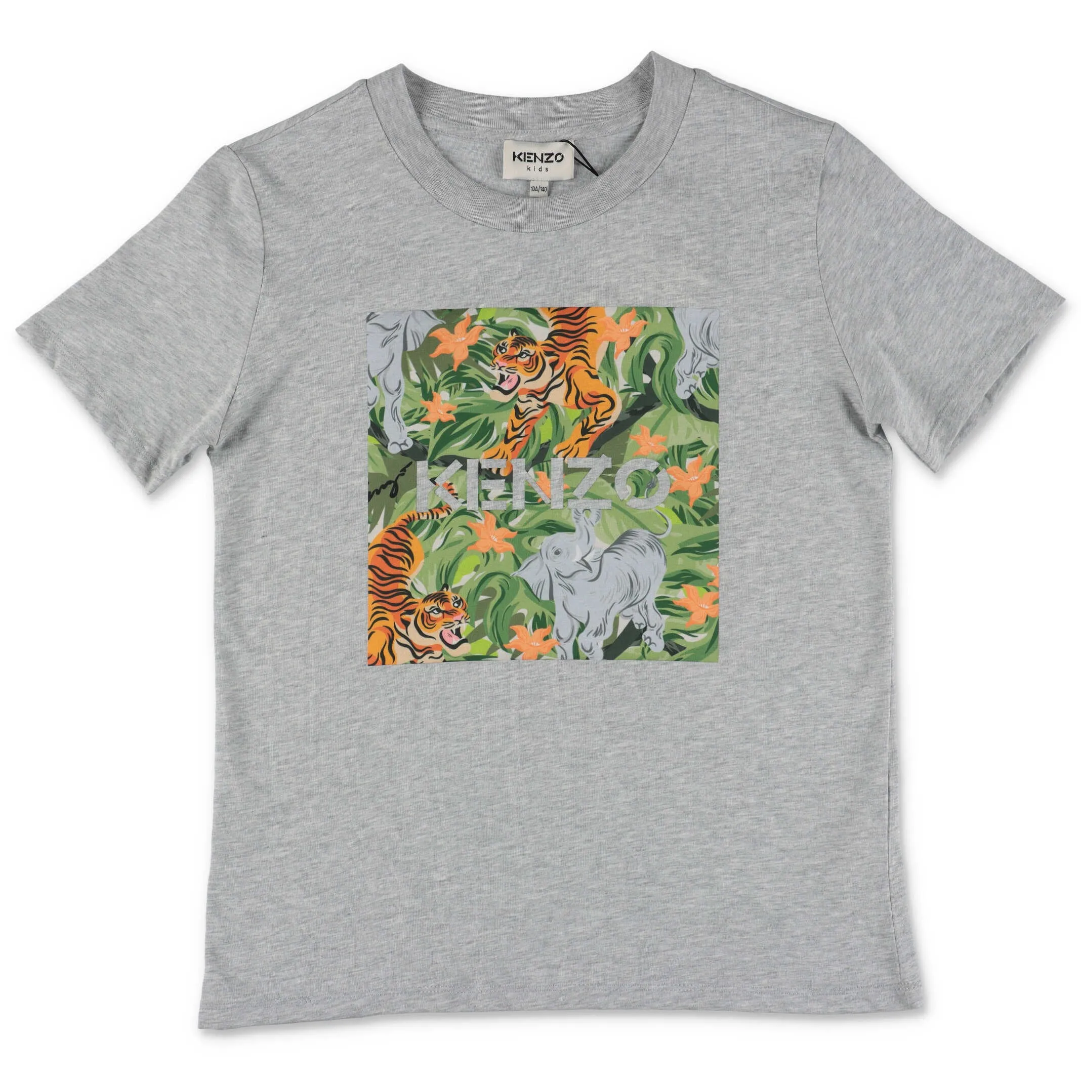 Kenzo Kids Animal Logo Printed T-Shirt