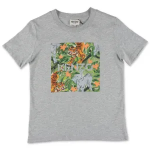 Kenzo Kids Animal Logo Printed T-Shirt
