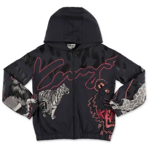 Kenzo Kids Animal Print Zipped Hooded Jacket
