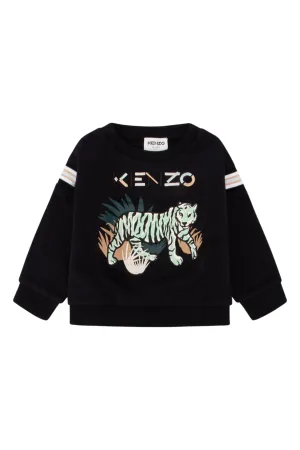 Kenzo Kids Logo Embroidered Crewneck Sweatshirt