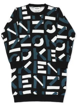Kenzo Kids Logo Knit Crewneck Dress