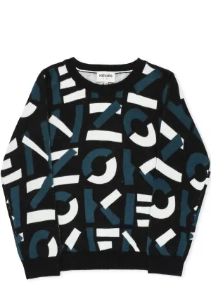 Kenzo Kids Logo Knit Crewneck Sweater