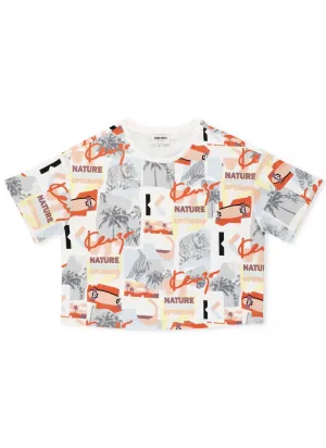 Kenzo Kids Logo Patchwork Crewneck T-Shirt