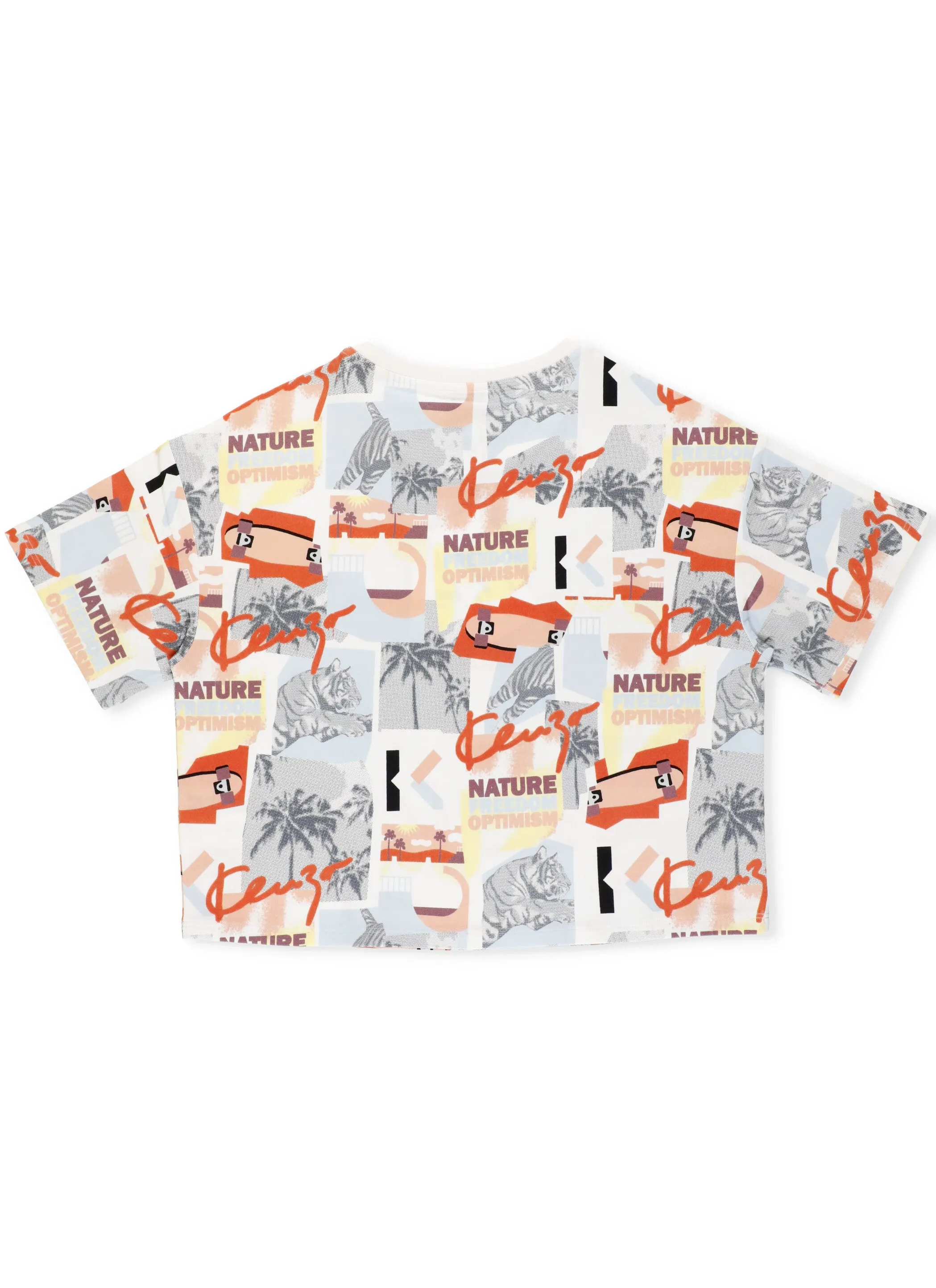 Kenzo Kids Logo Patchwork Crewneck T-Shirt
