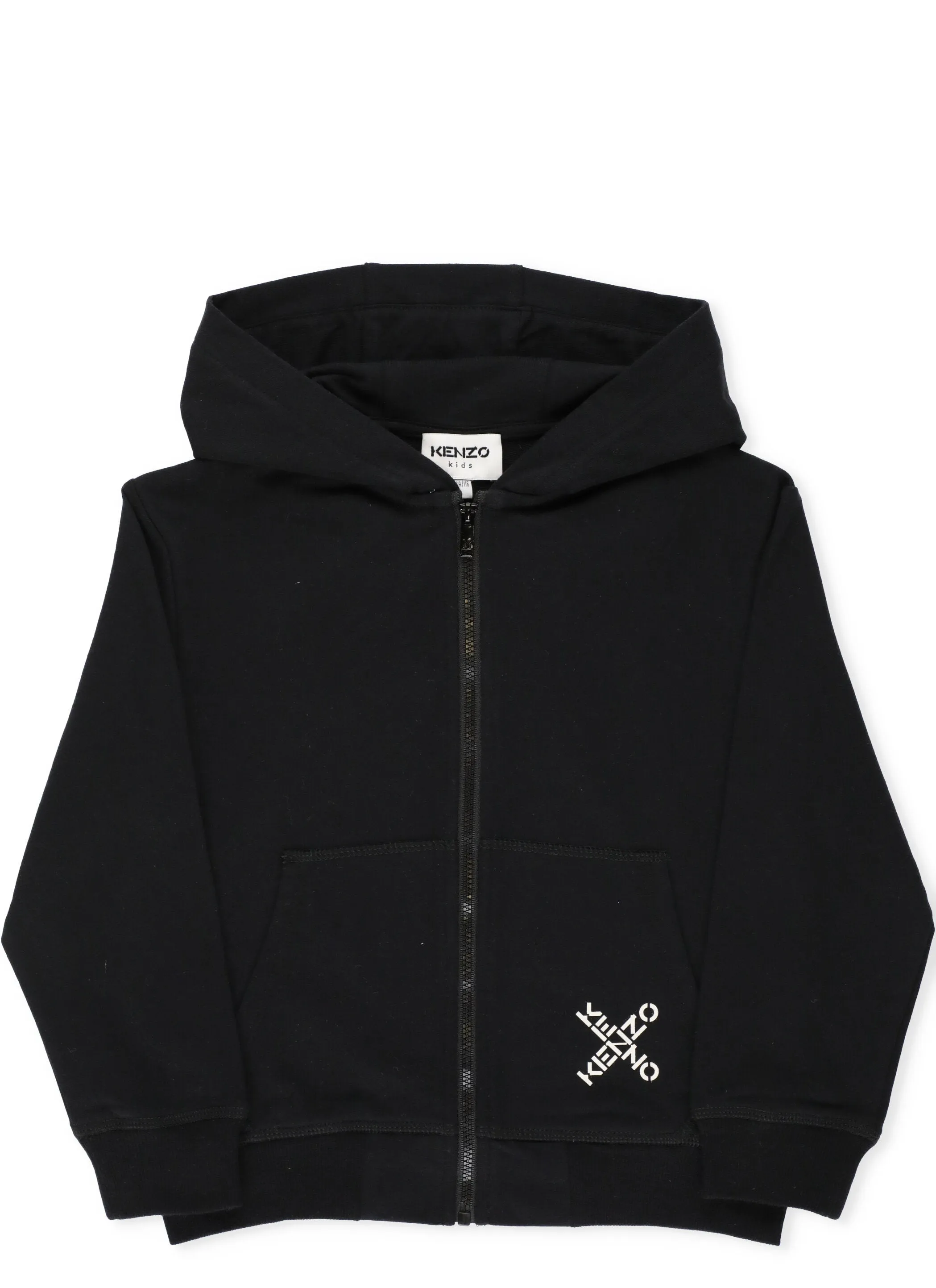 Kenzo Kids Logo Printed Zipped Hoodie