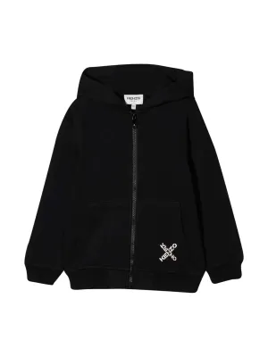 Kenzo Kids Logo Printed Zipped Hoodie