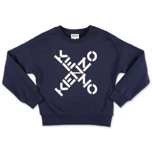 Kenzo Kids Sport X Logo Print Crewneck Sweater