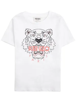 Kenzo Kids Tiger Logo Print T-Shirt