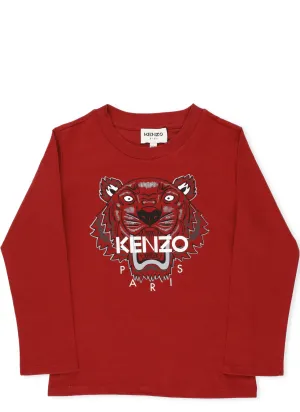 Kenzo Kids Tiger Printed Long Sleeve T-Shirt