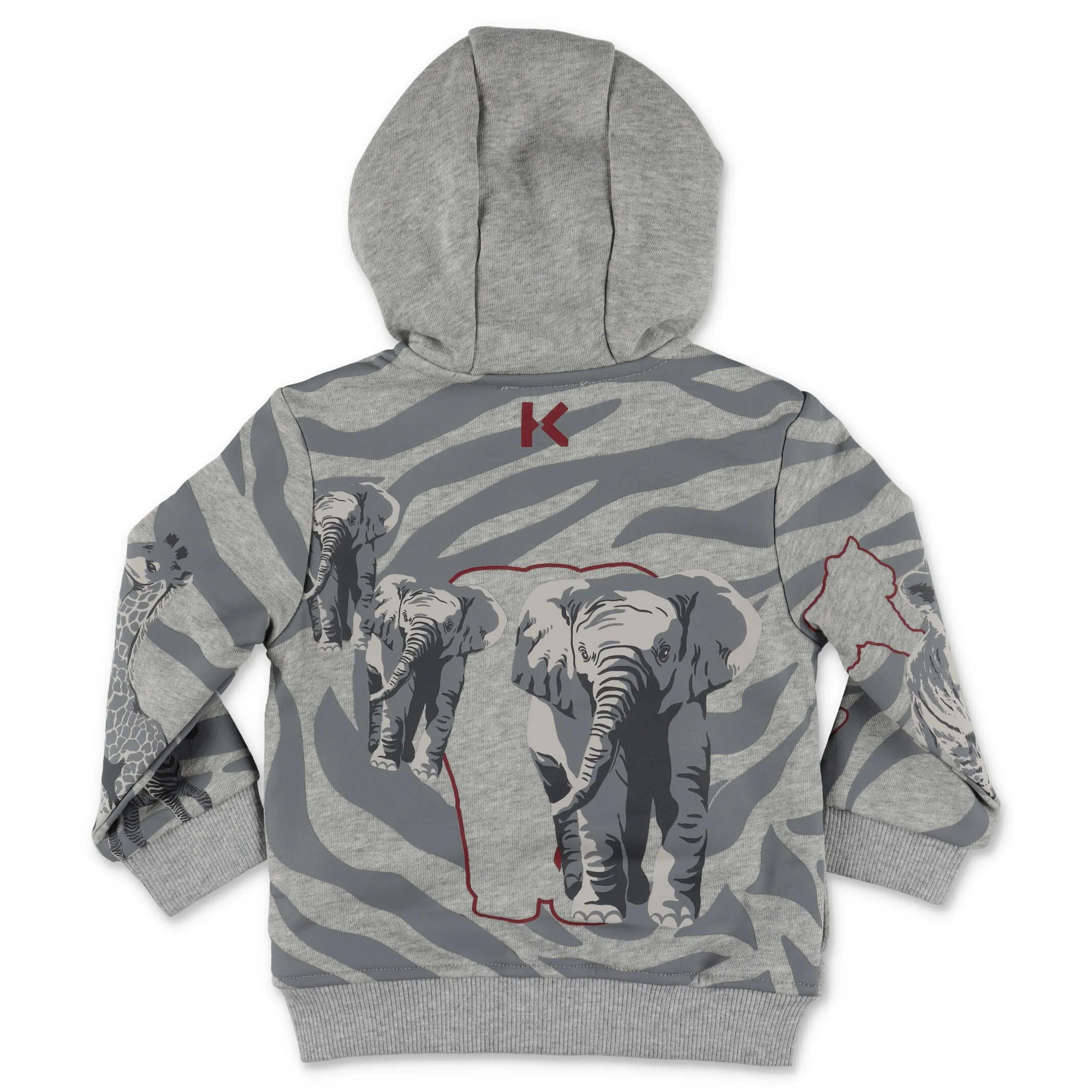 Kenzo Kids Zebra Printed Zipped Hoodie