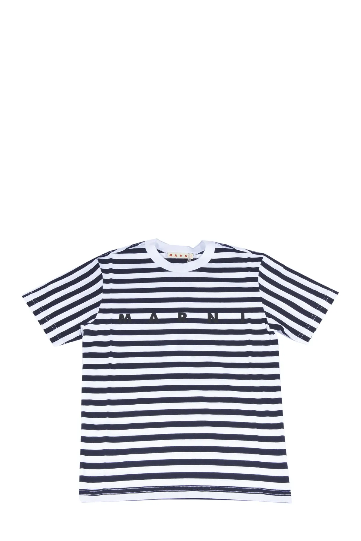Marni Kids Striped Logo Print T-Shirt