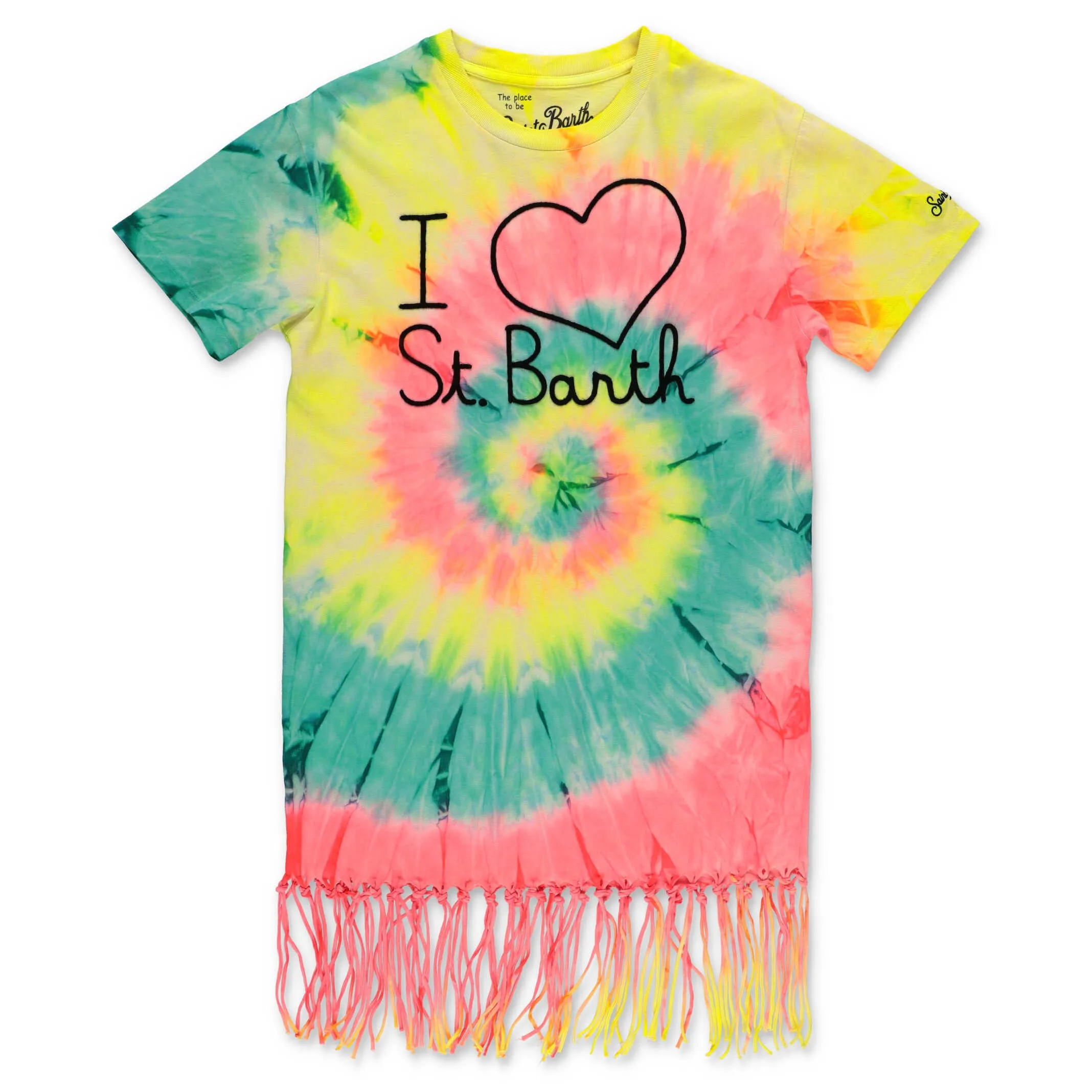 Mc2 Saint Barth Kids Abbey Tie-Dye Fringed T-Shirt Dress