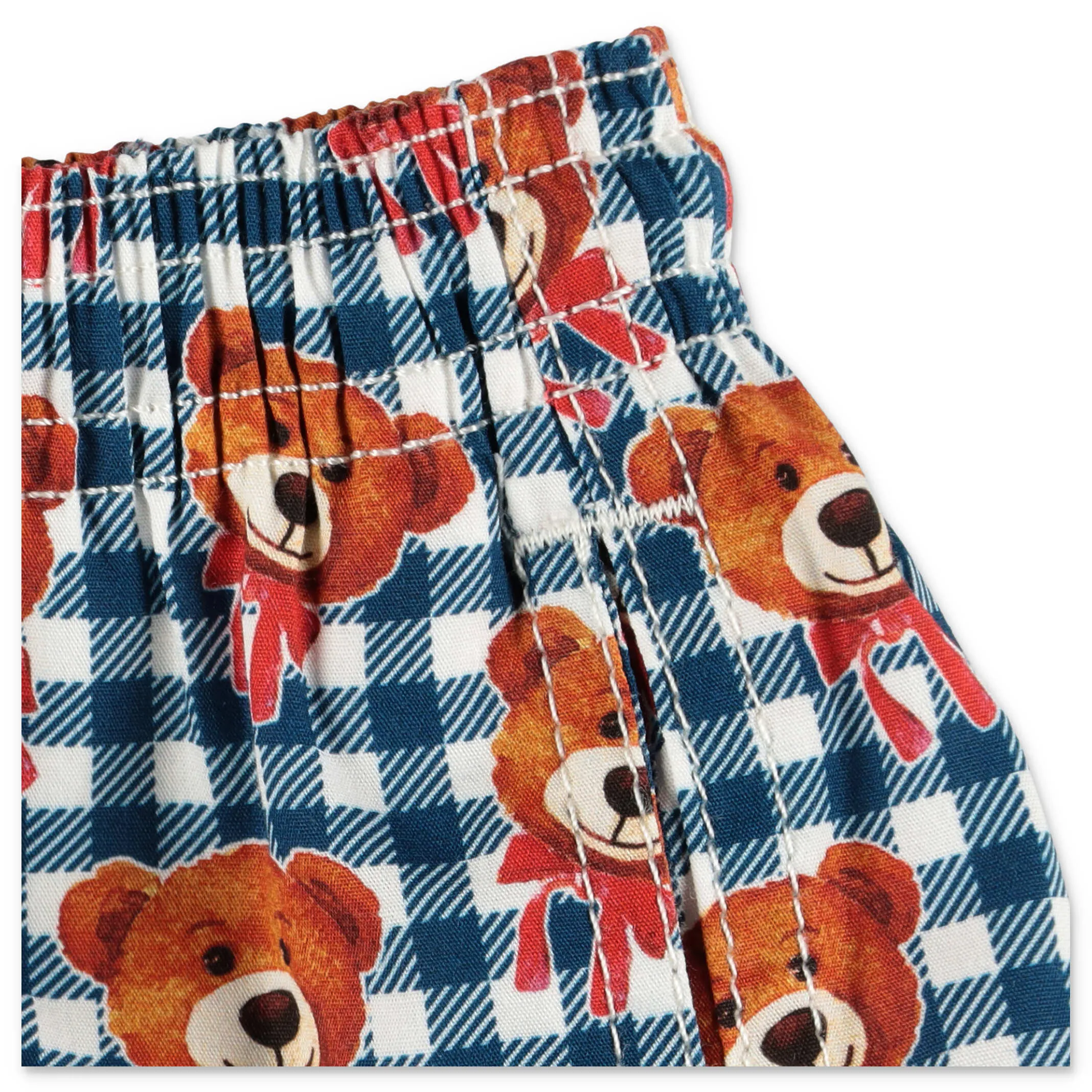 Mc2 Saint Barth Kids Bear Gingham Print Swim Short