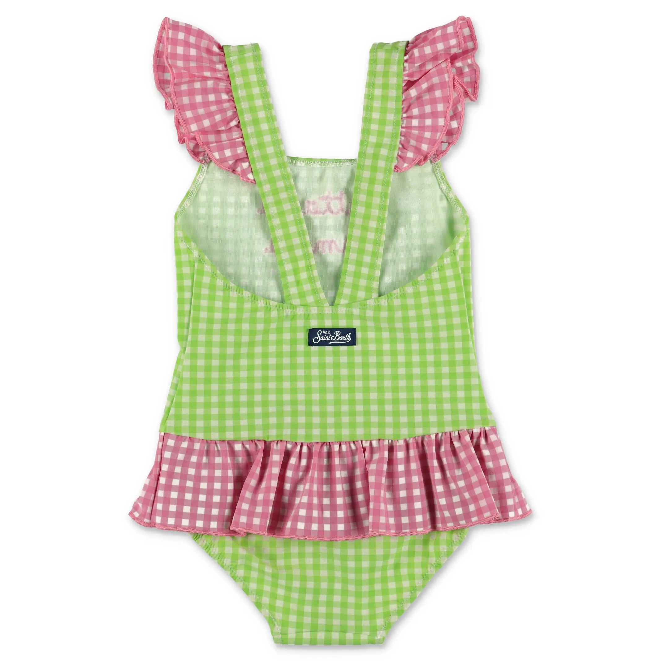 Mc2 Saint Barth Kids Beatrix Gingham Ruffle Swimsuit