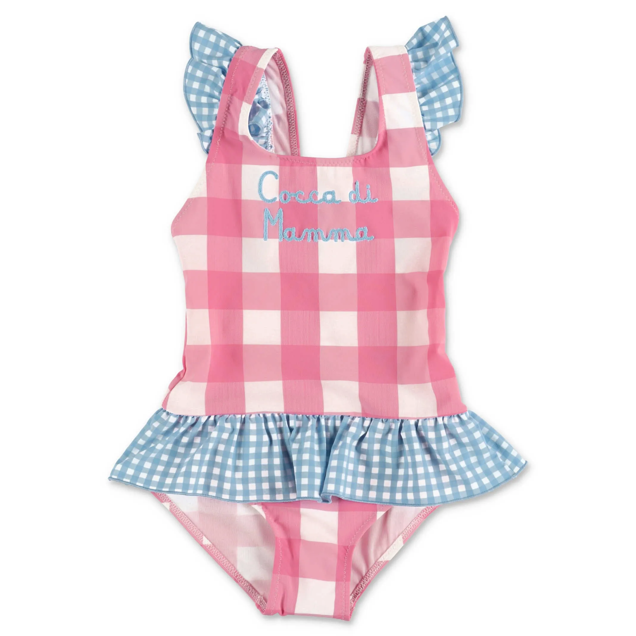 Mc2 Saint Barth Kids Beatrix Gingham Ruffled Swimsuit
