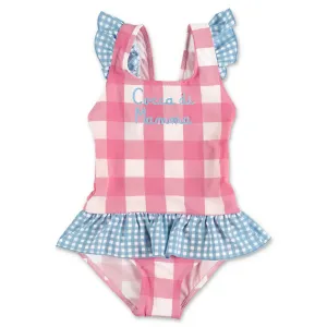 Mc2 Saint Barth Kids Beatrix Gingham Ruffled Swimsuit