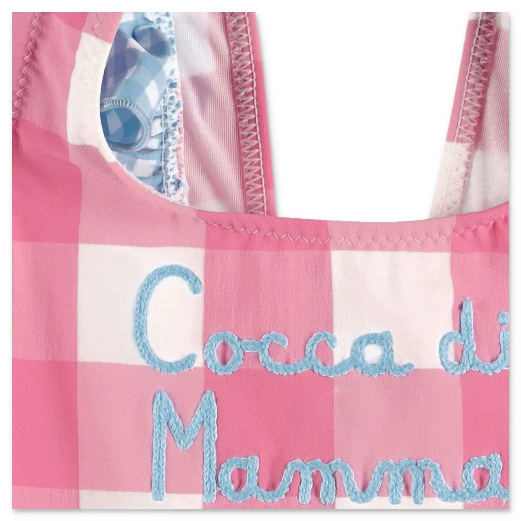 Mc2 Saint Barth Kids Beatrix Gingham Ruffled Swimsuit